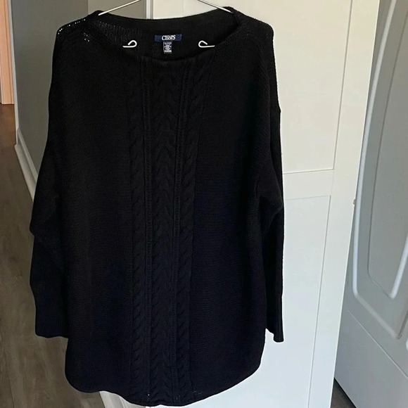 Chaps Black Cable Knit Long Sleeve Women’s Sweater XL - Picture 11 of 12